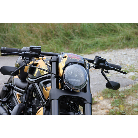 LED headlight Daymaker, black suitable for Harley-Davidson models: VRSC V-Rod & Night Rod Special